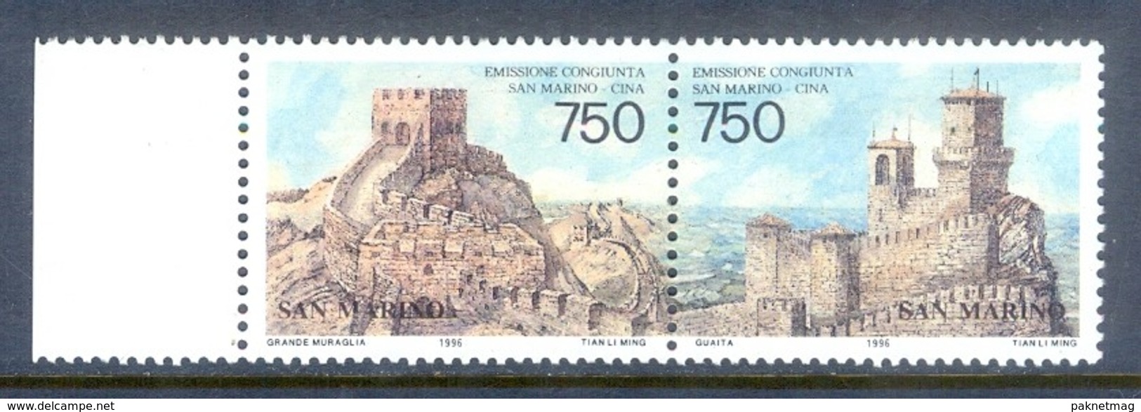 H52- San Marino 1996 Joint Issue With China. Ancient Architectuse. - Joint Issues