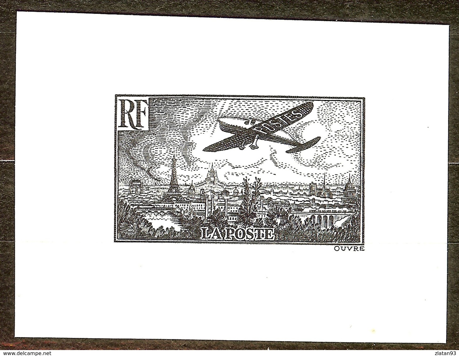 SUPERBE EPREUVE TAILLE DOUCE POSTE AERIENNE N°14 NEUF Sans GOMME PAS D'AMINCI - 1927-1959 Ungebraucht