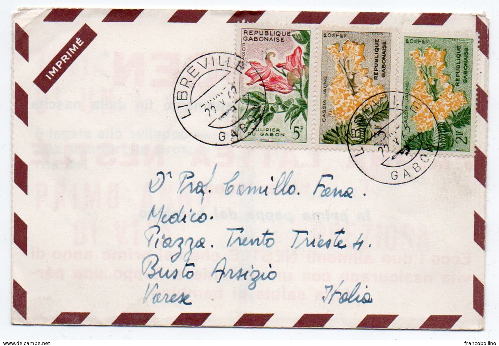 COVER DEAR DOCTOR TYPE PUBL. NESTOGEN / NESTLE'- GABON - 1962 - Gabon (1960-...)