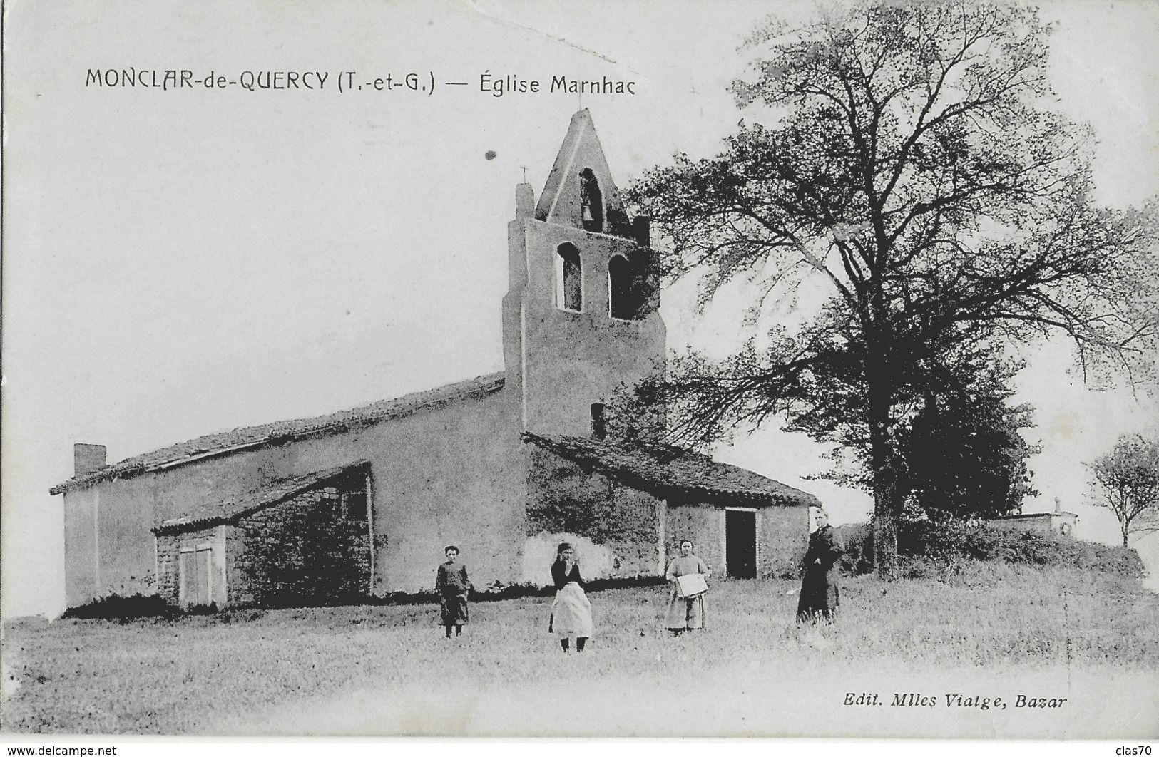 MONTCLAR-DE-QUERCY - EGLISE MARNHAC - BIEN ANIMEE - VERS 1900 - Montclar De Quercy