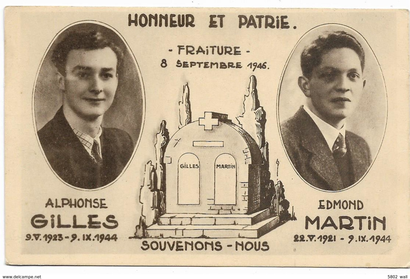 SPRIMONT-FRAITURE : Alphonse Gilles Et Edmond Martin - War 1939-45