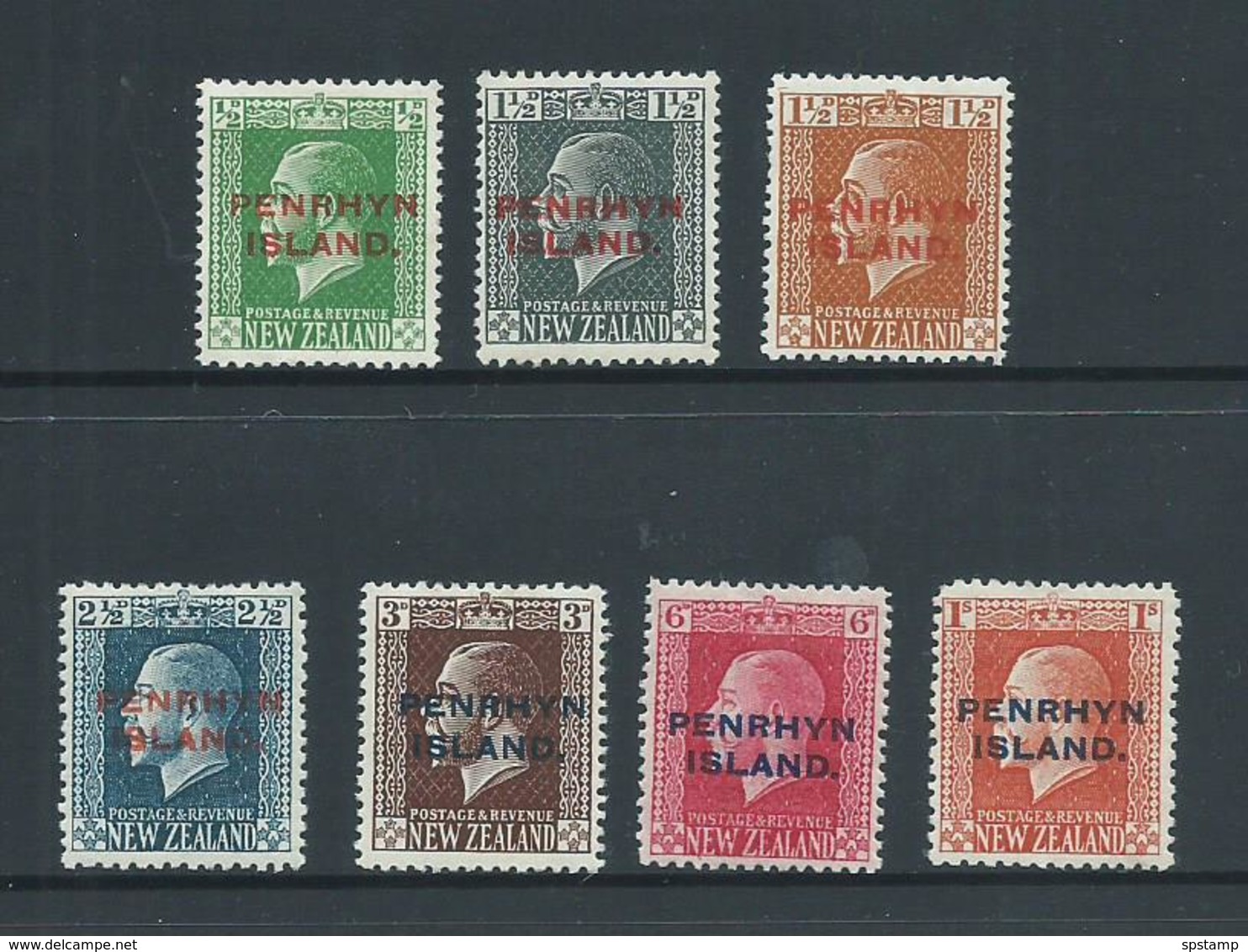 Penrhyn Island 1917 - 20 Overprints On NZ KGV 7 Values To 1 Shillings Mint - Penrhyn