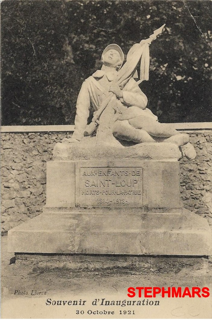 CPA 13 : MARSEILLE - SAINT LOUP - SOUVENIR D'INAUGURATION AUX ENFANTS MORTS POUR PATRIE 30 OCTOBRE 1921 - éd Llorca - Unclassified