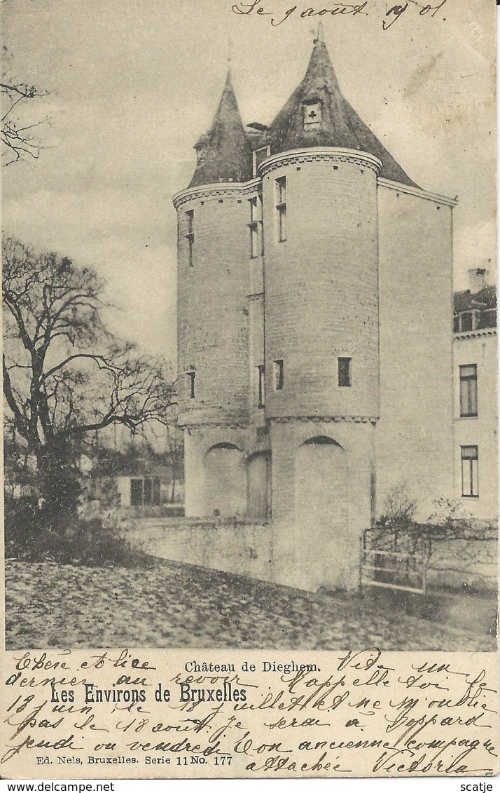 Château De Dieghem.   -   1901  Naar   La Louvière - Diegem