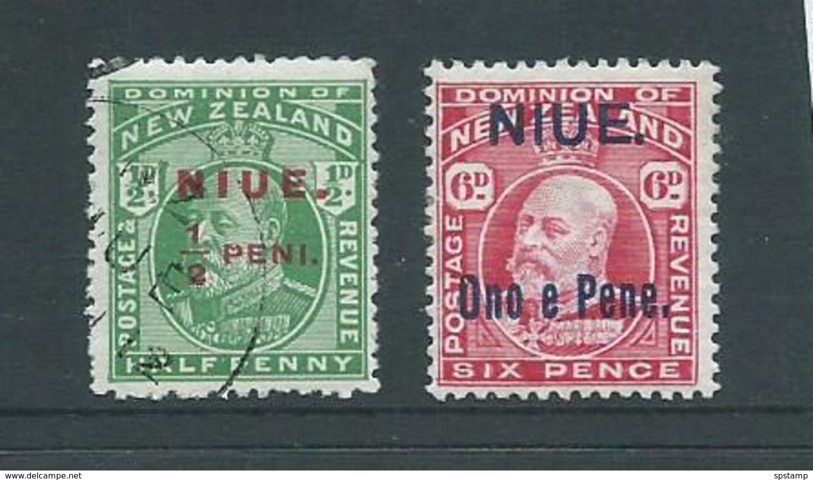 Niue 1911 Overprints On KEVII NZ 1/2d FU & 6d MLH - Niue