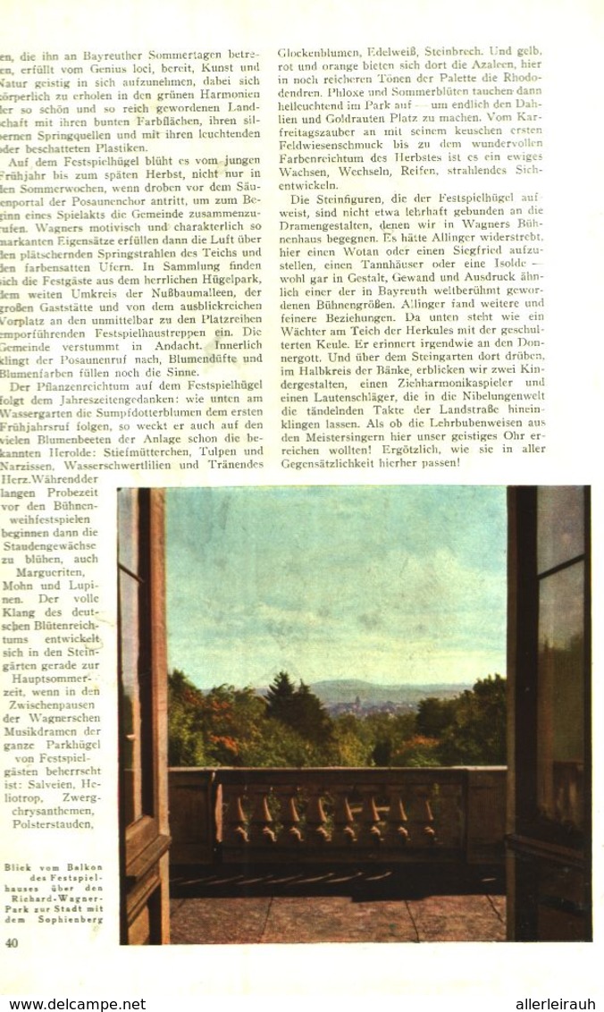 Gustav Allingers Gartenkunst Auf Dem Bayreuther Festspielhuegel)  / Artikel, Entnommen Aus Zeitschrift /1942 - Colis