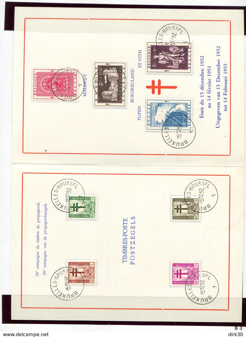 Belgie 1952 900/07 Oostkantons Malmedy Eupen St-vith Herdenkingskaart TBC - Souvenir Cards - Joint Issues [HK]