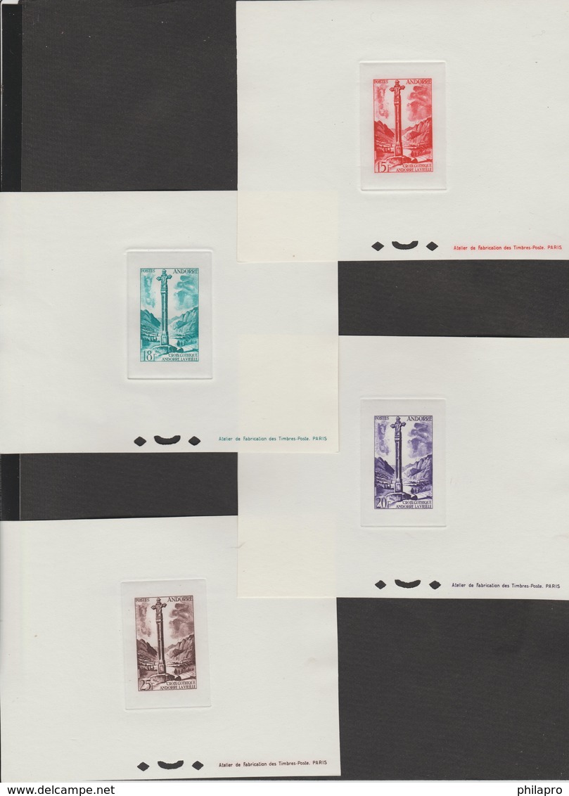ANDORRE FR.  1955/8  PROOF / EPREUVE  CROIX  CROTIQUE **MNH     Rèf   3983 G - Unused Stamps