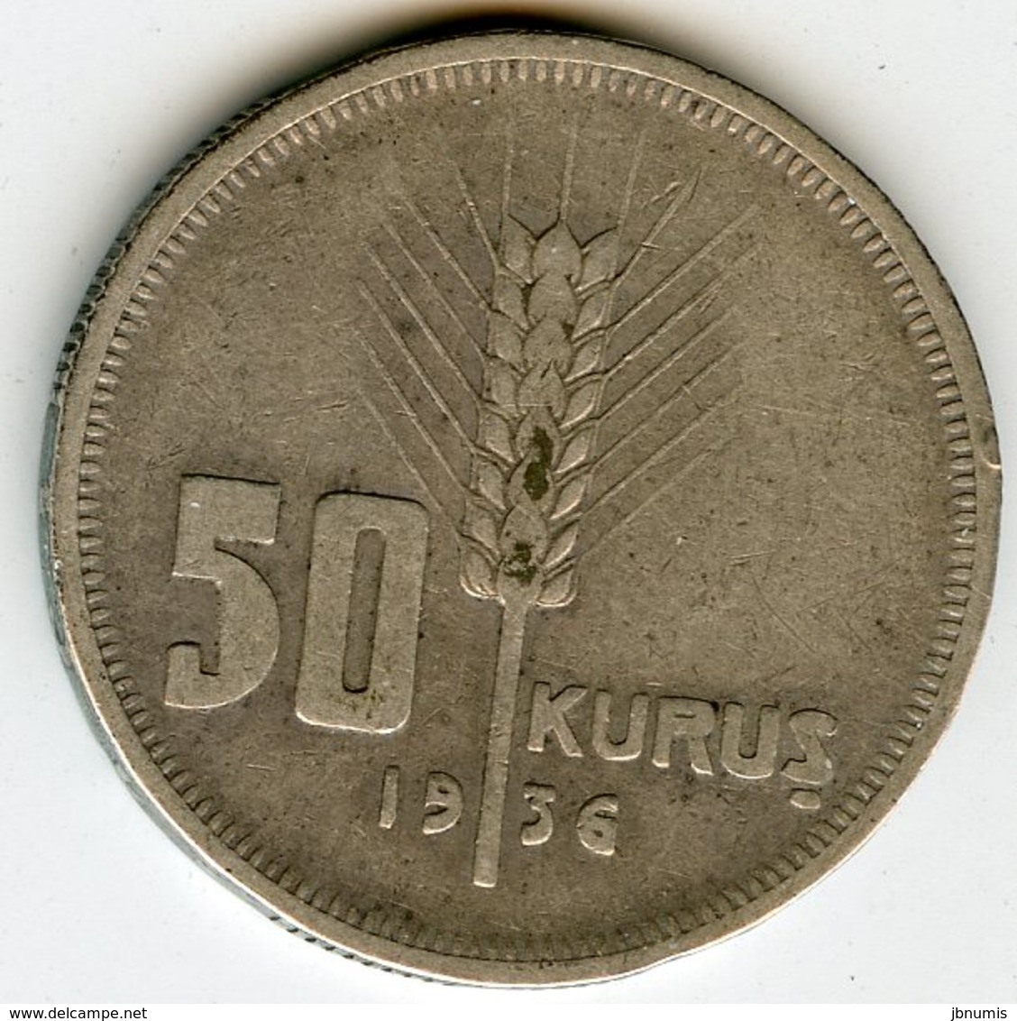 Turquie Turkey 50 Kurus 1936 Argent KM 865 - Türkei