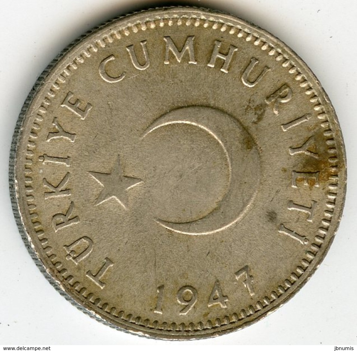 Turquie Turkey 1 Lira 1947 Argent KM 883 - Turquia