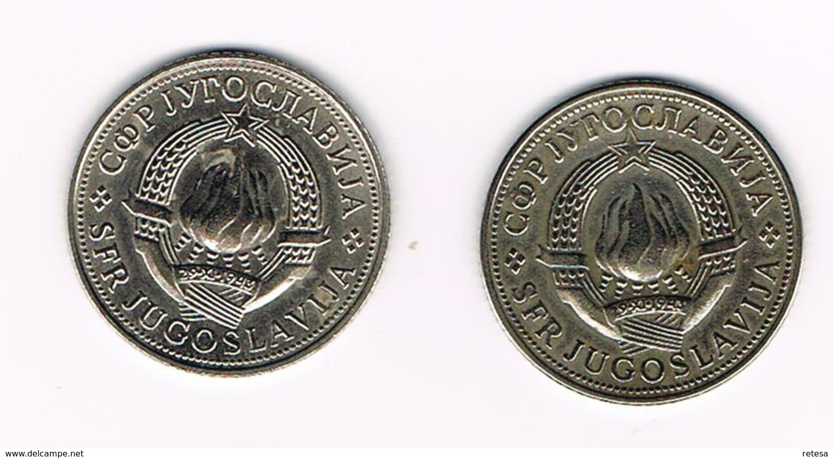 JOEGOSLAVIE  2 X 5  DINARA  1971/73 - Yougoslavie