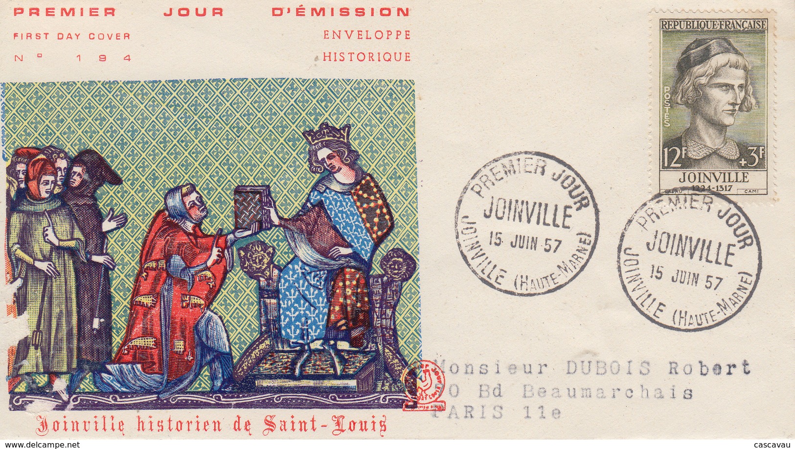 Enveloppe  FDC  1er  Jour   FRANCE   JOINVILLE    1957 - 1950-1959