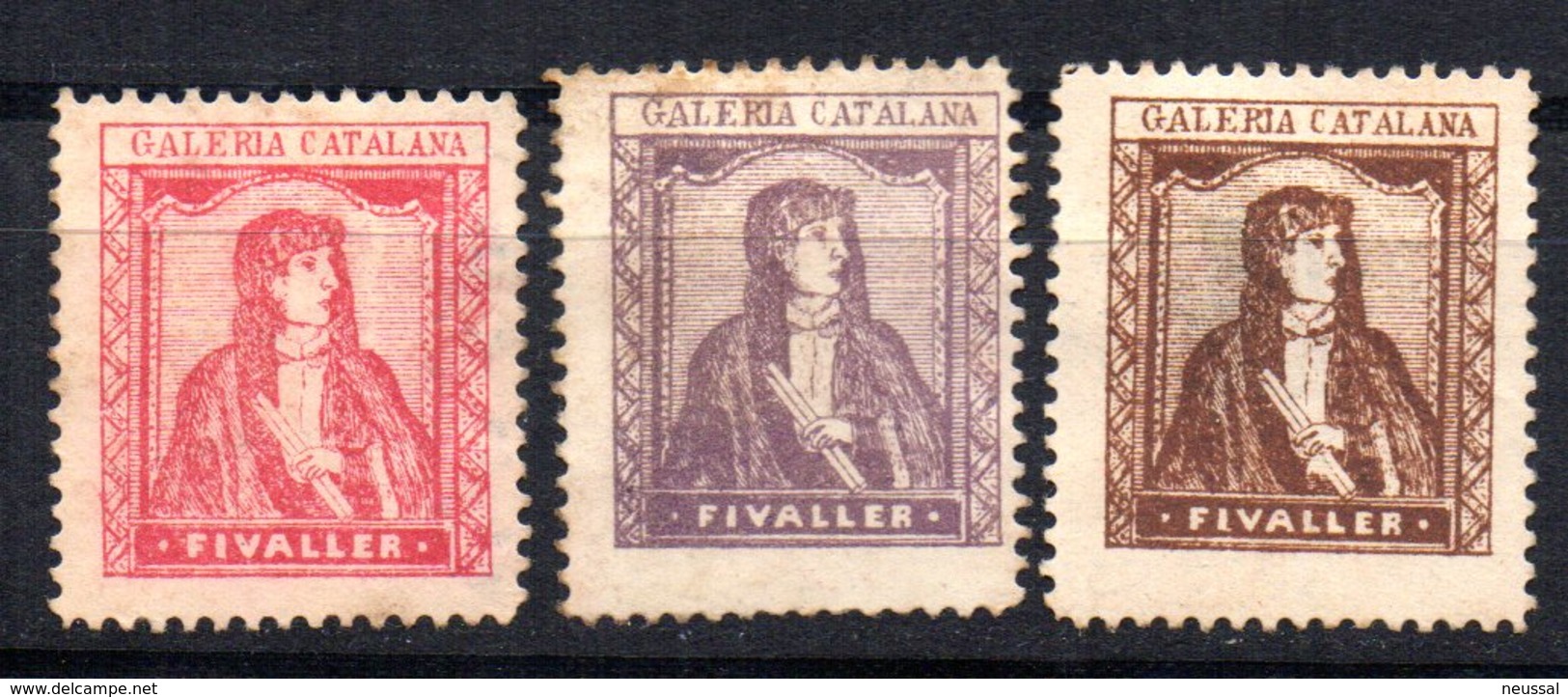 3 Viñetas Galeria Catalana Fivaller. - Otros & Sin Clasificación