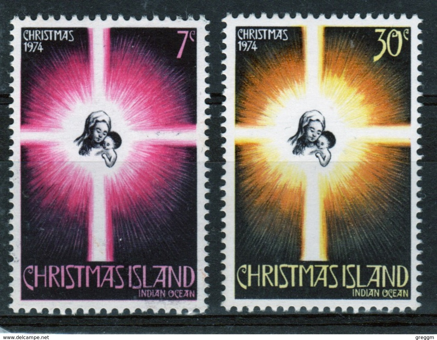Christmas Island Set Of Stamps To Celebrate Christmas 1974. - Christmas Island