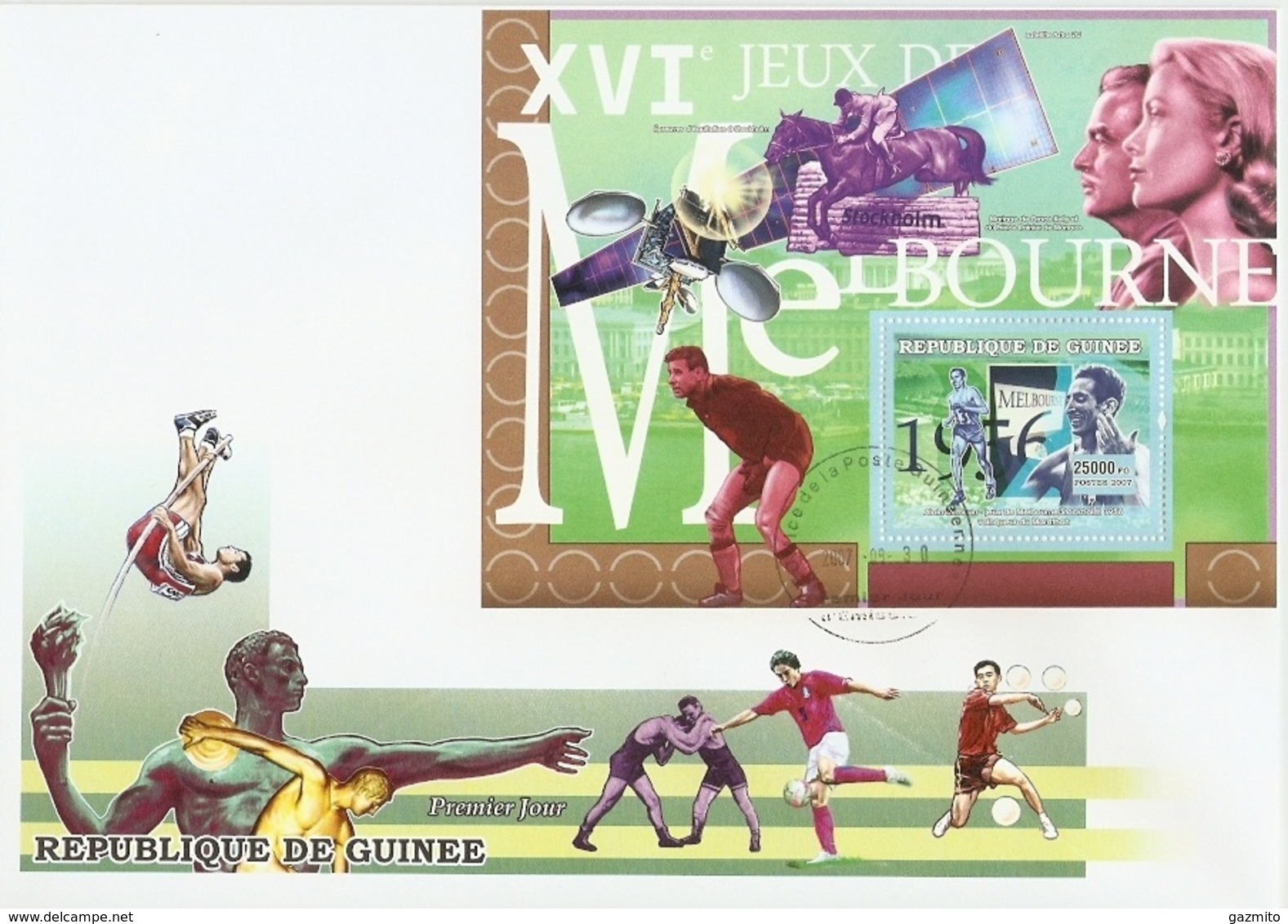 Guinea 2007, Olympic Games 3 In Melbourn, Horse Race, Grace Kelly, BF In FDC - Sommer 1956: Melbourne