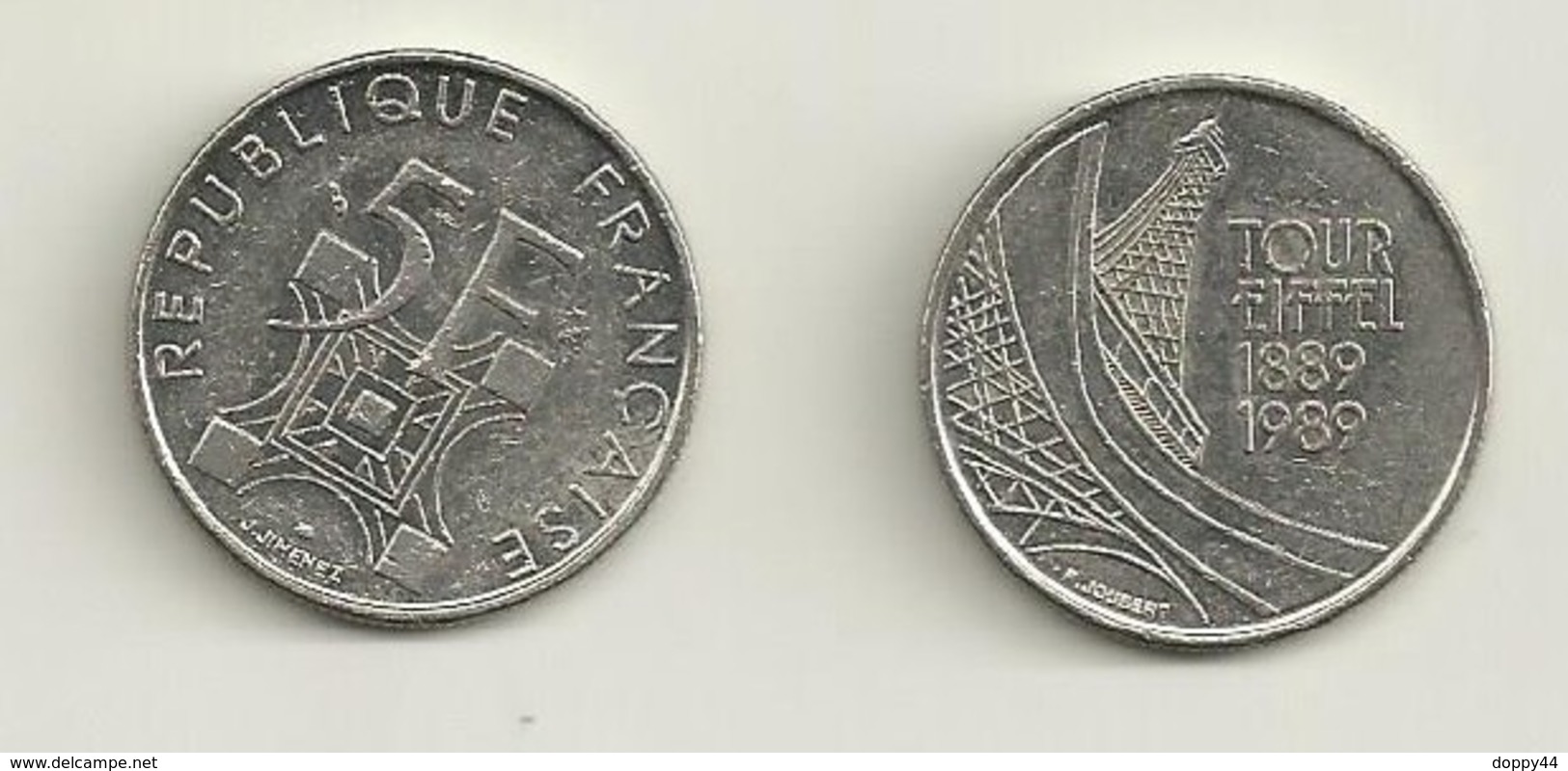 PIECE 5 FRANCS TOUR EIFFEL  1989 AYANT CIRCULEE - Autres & Non Classés