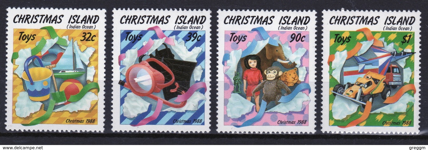 Christmas Island Set Of Stamps To Celebrate Christmas 1988. - Christmas Island