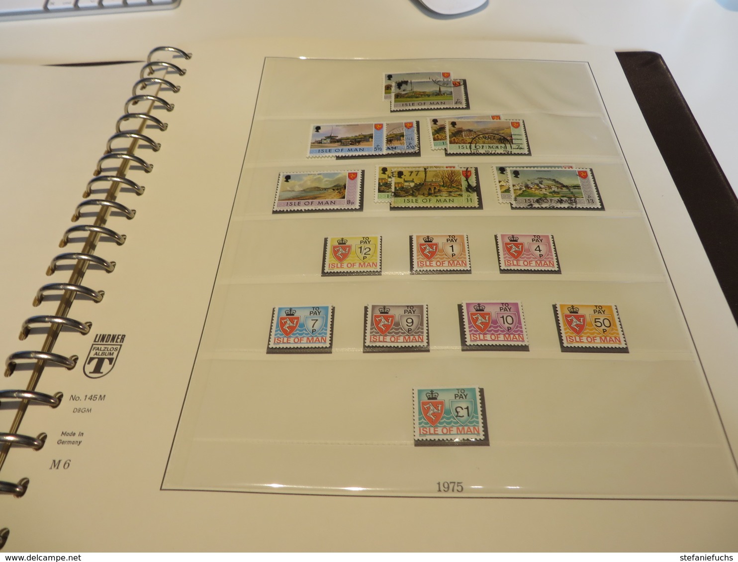 ISEL  OF  MAN 1973 bis 1984 geb. LINDNER-T-VORDRUCKTEXT  mit  o /  * /  ** /  MARKEN  im geb. RINGBINDER