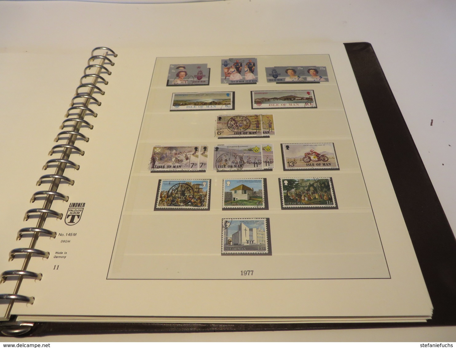 ISEL  OF  MAN 1973 bis 1984 geb. LINDNER-T-VORDRUCKTEXT  mit  o /  * /  ** /  MARKEN  im geb. RINGBINDER