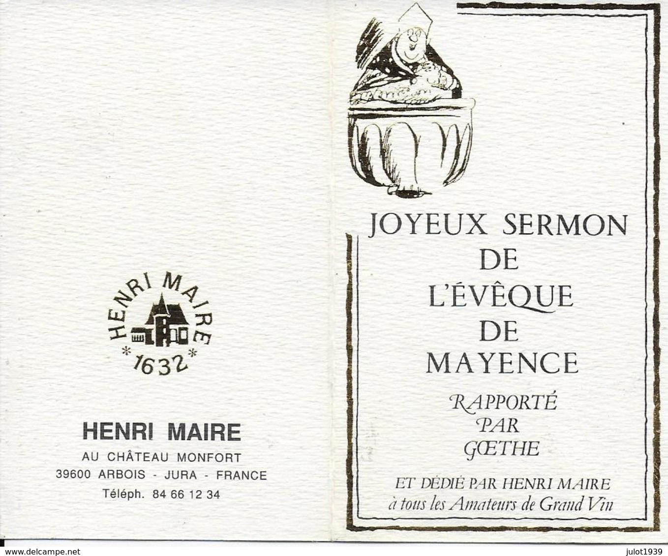 ARBOIS ..-- Joyeux SERMON De L' EVEQUE De MAYENCE . Voir Verso . - Arbois