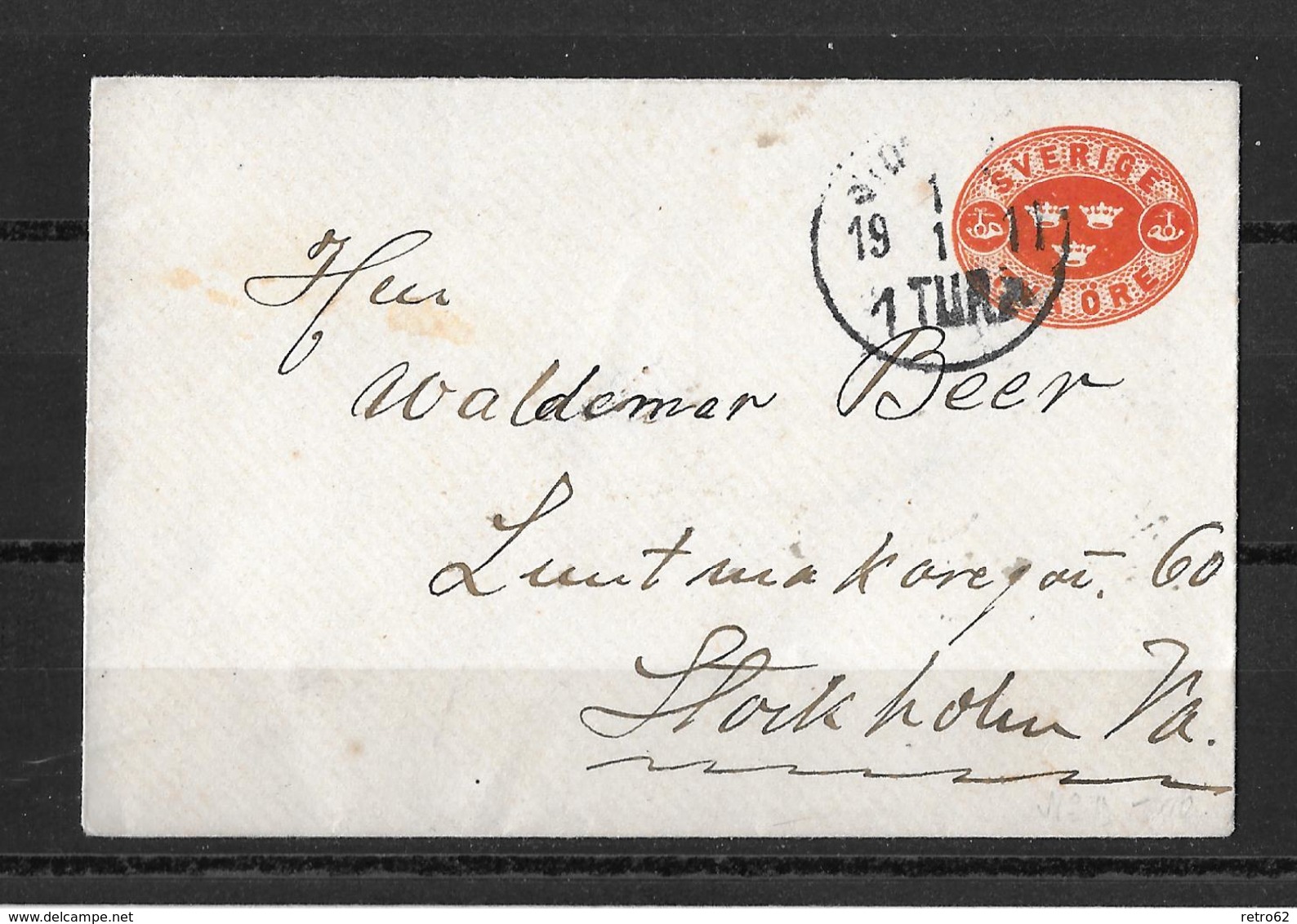 1911 Postal Stationary Tva Öre Stockholm - Entiers Postaux