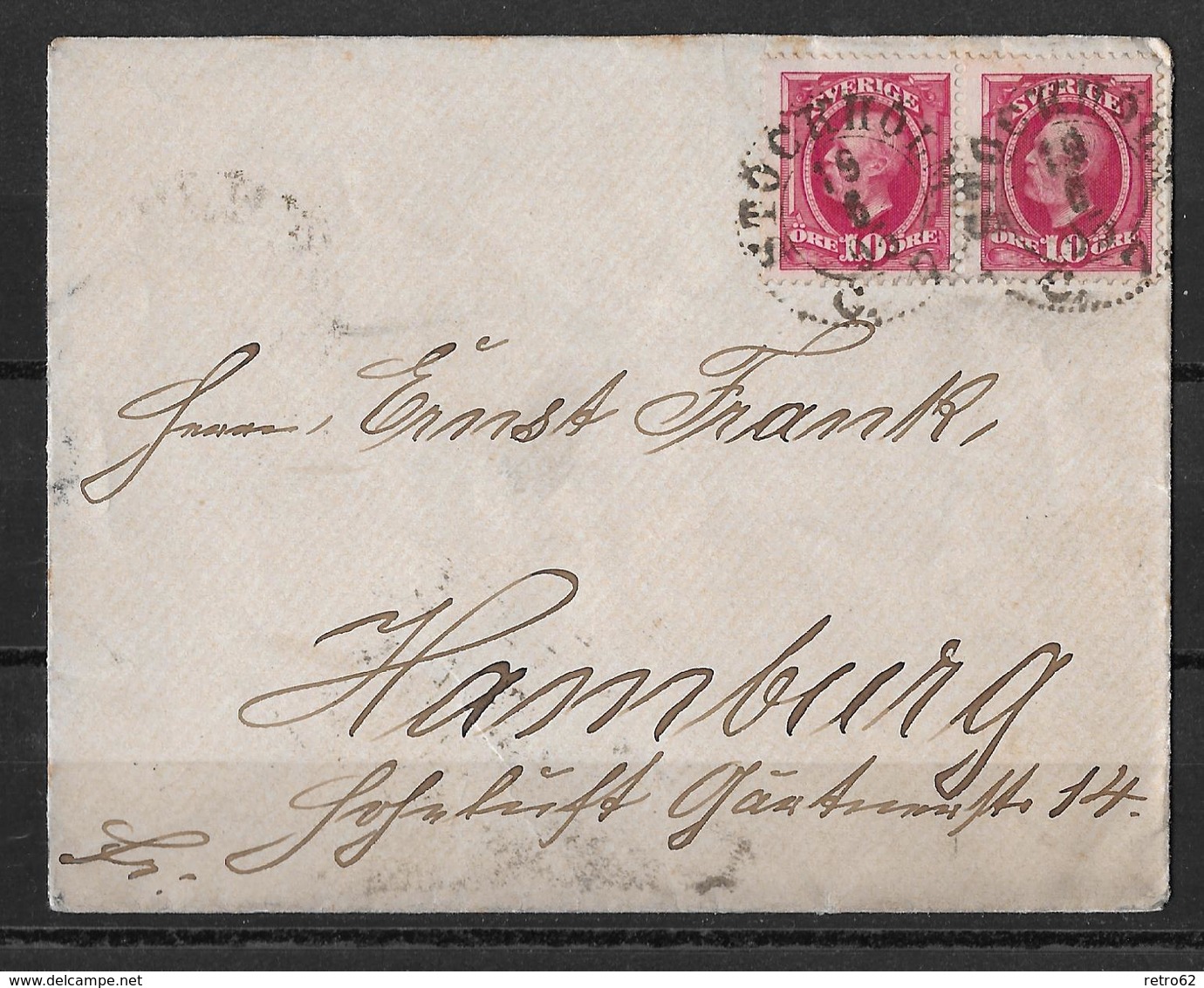 1895 Letter From Stockholm To Hamburg - Lettres & Documents