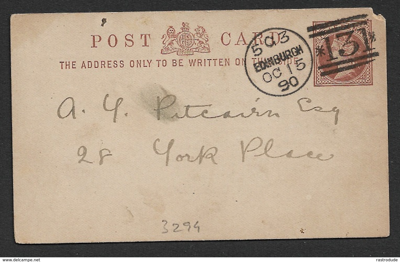 GB 1890 Private Postal Stationery Card - Victoria ½d - Philosophical Institution - Otros & Sin Clasificación