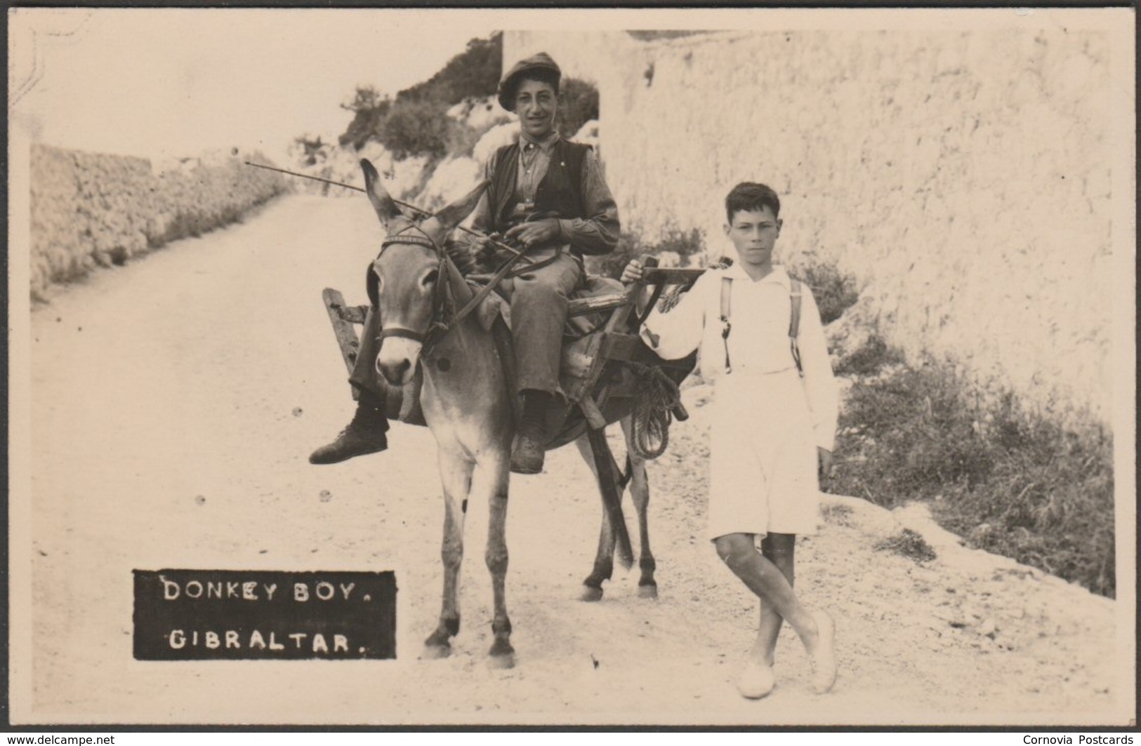 Donkey Boy, Gibraltar, C.1930s - RP Postcard - Gibraltar