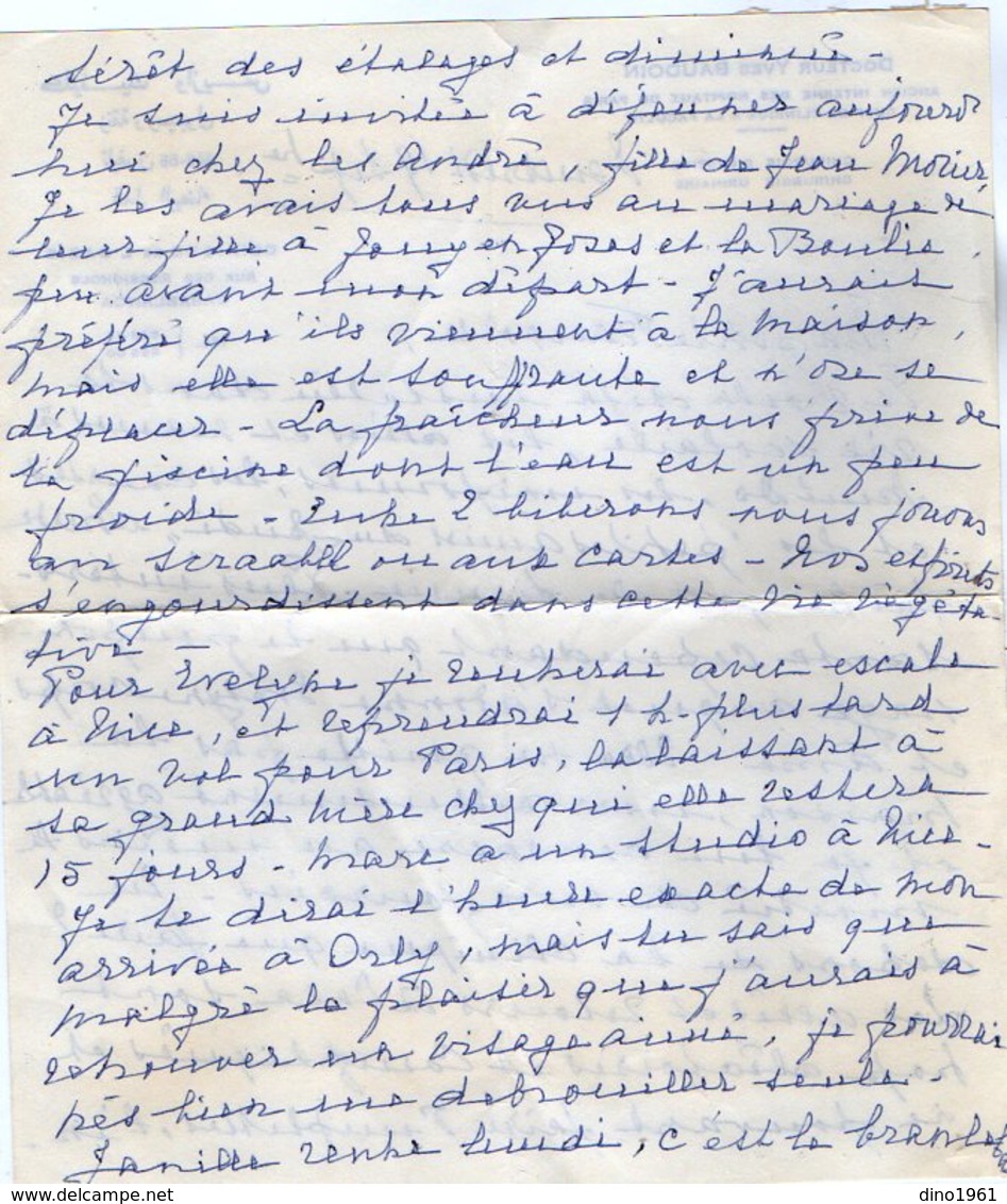 VP12.063 - Lettre Du Docteur Yves BAUDOIN à La Clinique De L'Oasis à CASABLANCA ( Maroc ) Récit - Manuscrits