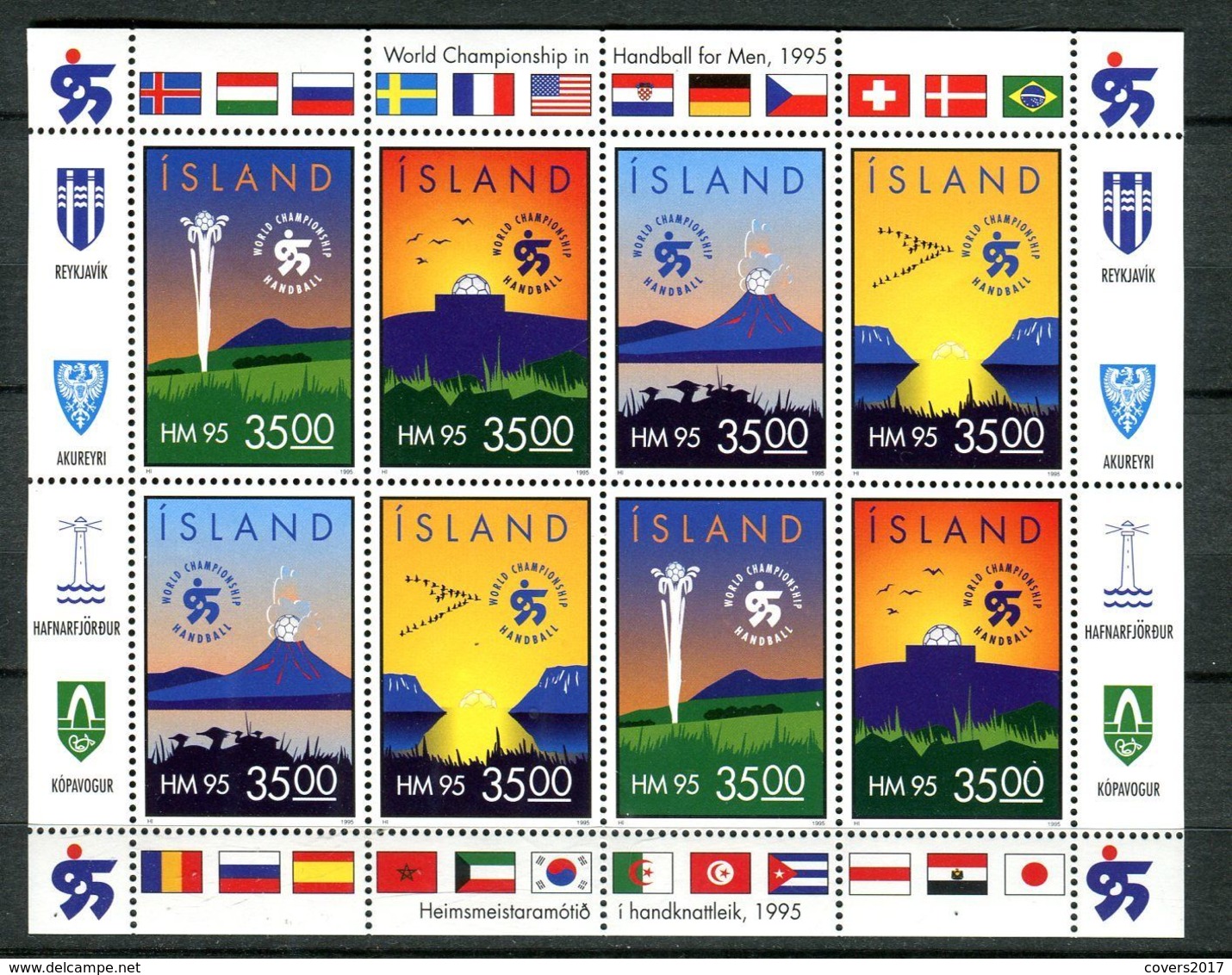 Iceland/Islande/Ijsland/Island Scott #795-798 World Handball Championship MNH Booklet Pane - Sonstige & Ohne Zuordnung