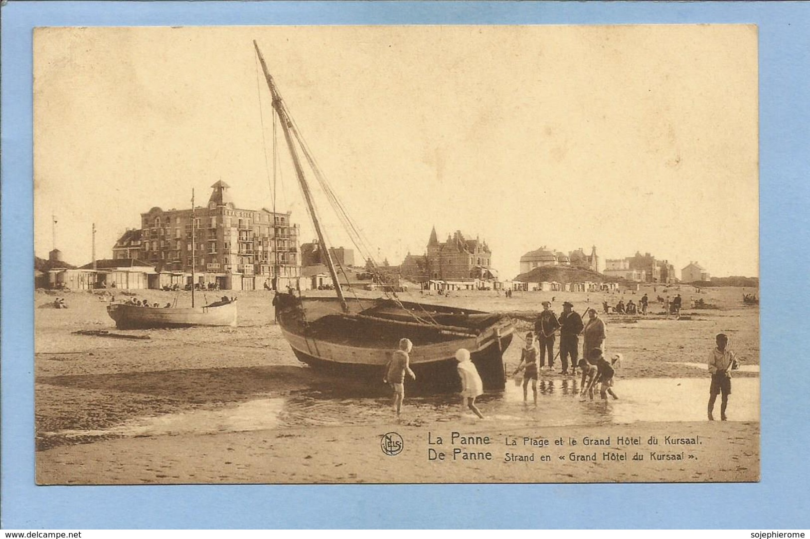 De Panne La Panne Plage Strand "Grand Hotel Du Kursaal" 2 Scans - De Panne