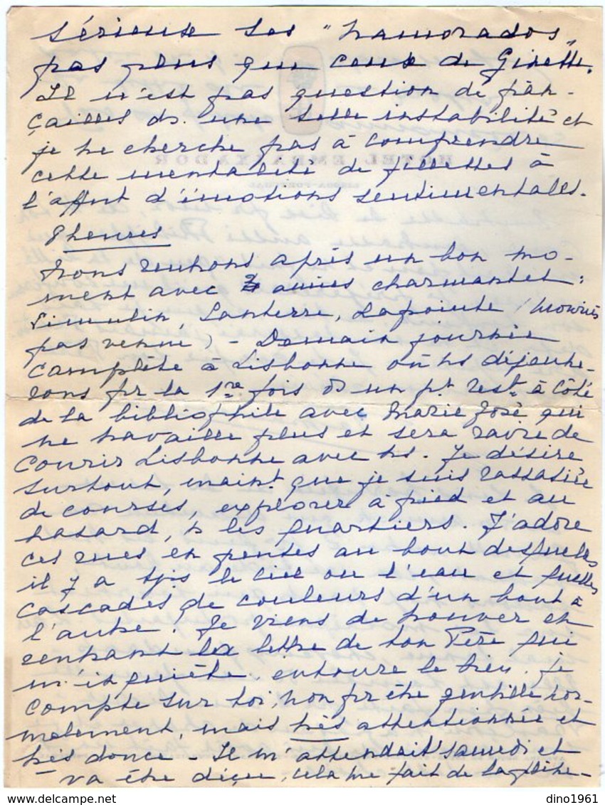 VP12.068 - Lettre De Mme BAUDOIN à L'Hotel Embaixador à LISBOA ( LISBONNE ) Portugal - Récit - Manuscrits