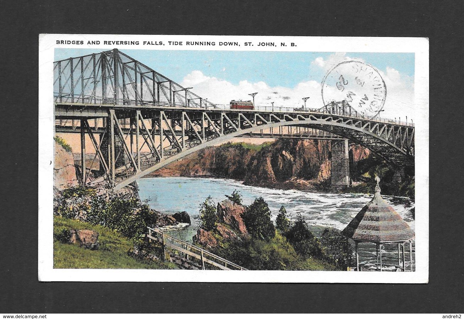 ST JOHN - NEW BRUNSWICK - BRIDGES AND REVERSING FALLS TIDE RUNNING DOWN - POSTMARKED 1925 - McMILLAN SERIES - St. John