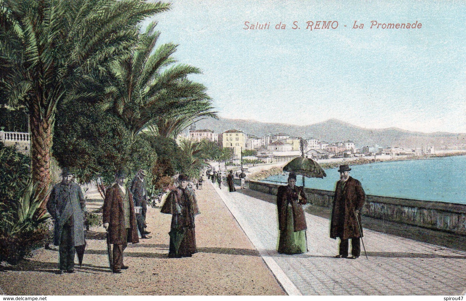 CPA SALUTI DA S. REMO - LA PROMENADE - San Remo