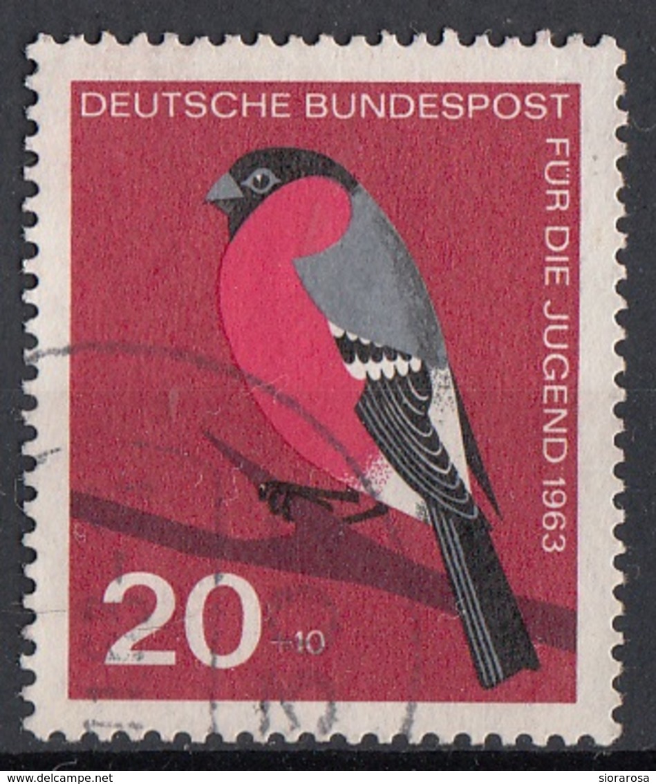 Germania 1963 Sc. B390 Uccelli Birds Ciuffolotto Bullfinch  Pyrrhula Pyrrhula Bundespost Germany Used - Sparrows