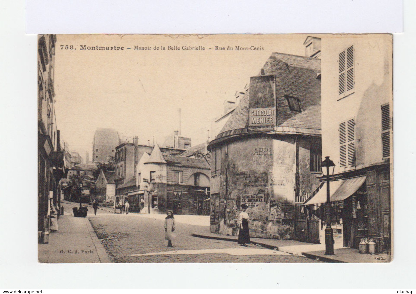 Paris. Montmartre. Manoir De La Belle Gabrielle. Rue Du Mont Cenis. Publicité Chocolat Menier. (2882) - Distrito: 18