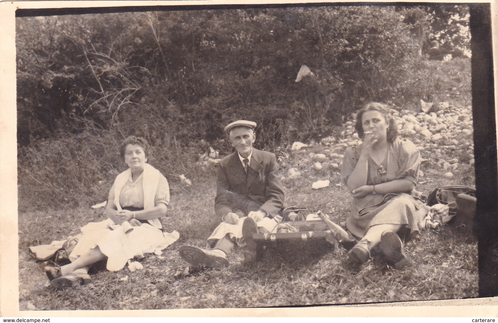 CARTE PHOTO,ISERE,LA FOIRE DE BEAUCROISSANT,EN 1946,PIC NIC,PIQUE NIQUE,FAMILLE SAUZE,MERLE, - Renage