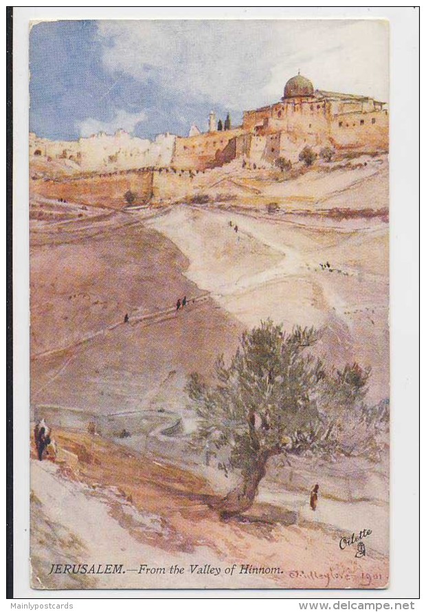 AI71 Jerusalem, From The Valley Of Hinnom - Tuck Oilette, Signed Fulleylove - Israel