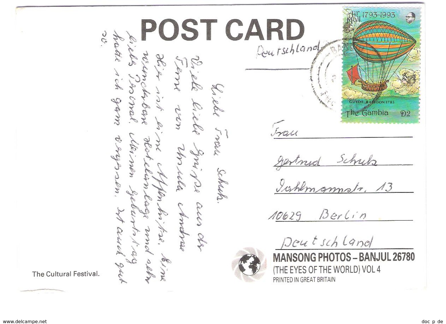 Gambia - Mansong - People - Very Nice Stamp - Gambia