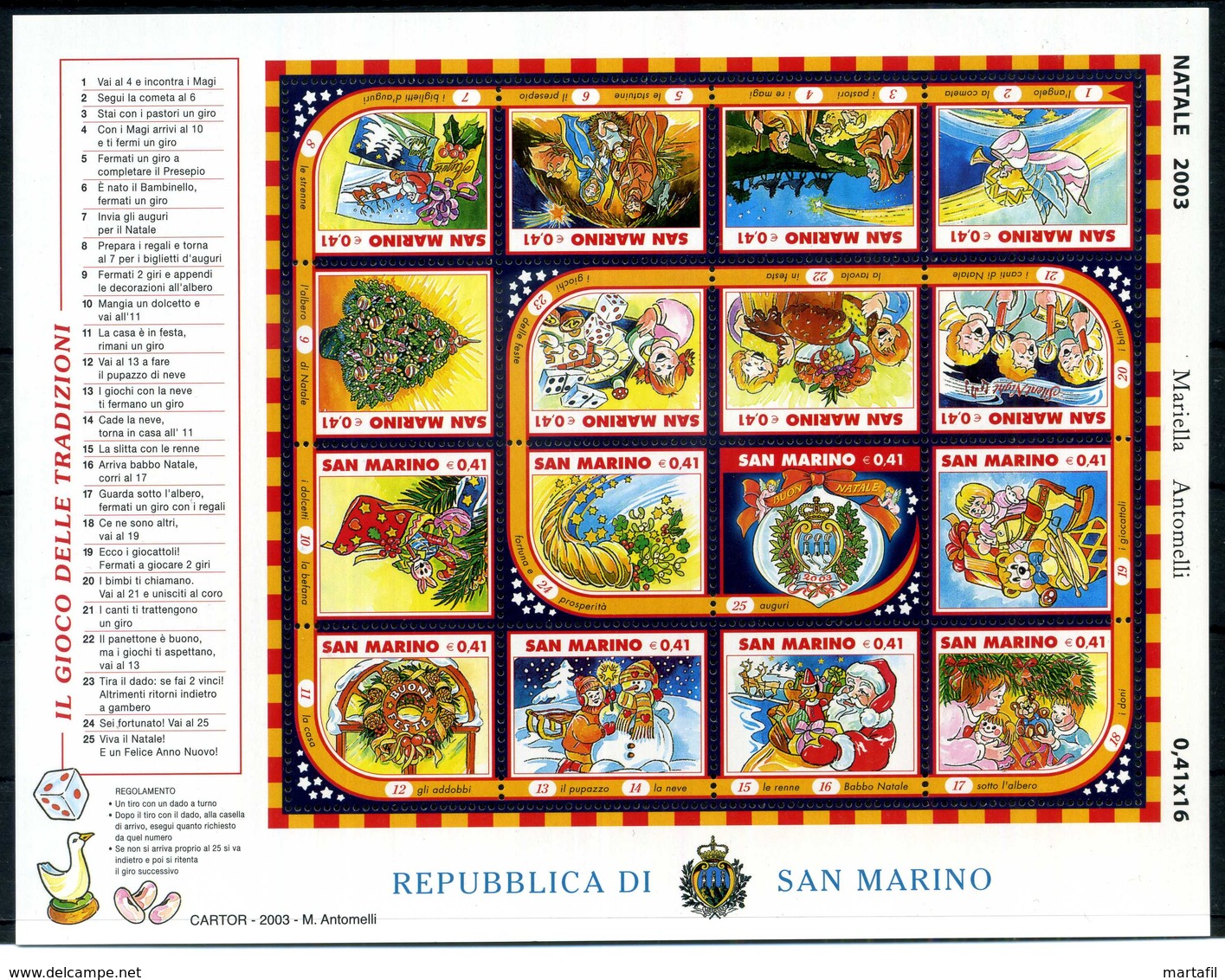 2003 SAN MARINO BF74 MNH ** - Blocchi & Foglietti