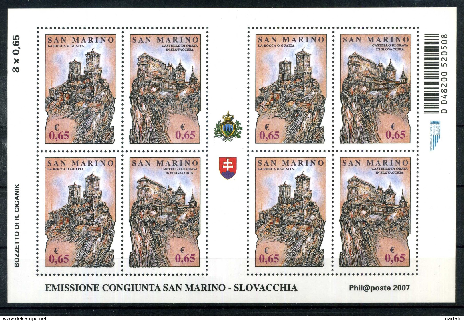 2007 SAN MARINO BF86 MNH ** - Blocchi & Foglietti