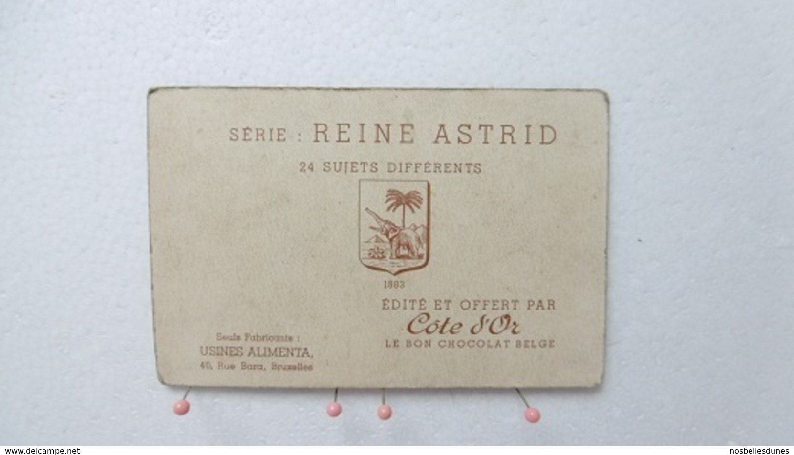 Carte Reine Astrid (édité Par Côte D'or 1935) Série REINE ASTRID - Collections & Lots