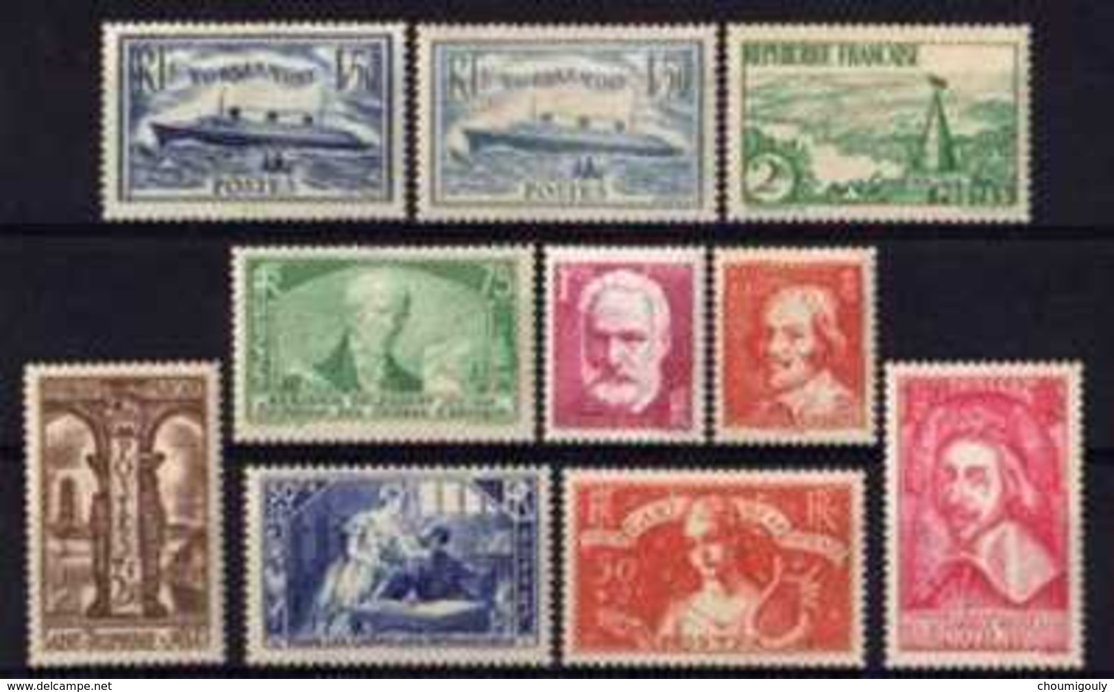 LIQUIDE FRANCE : Y&T 299/308 "ANNEE 1935 COMPLETE 10 VALEURS"  NEUFS SANS CHARNIERE Xx TTB , MNH. - ....-1939