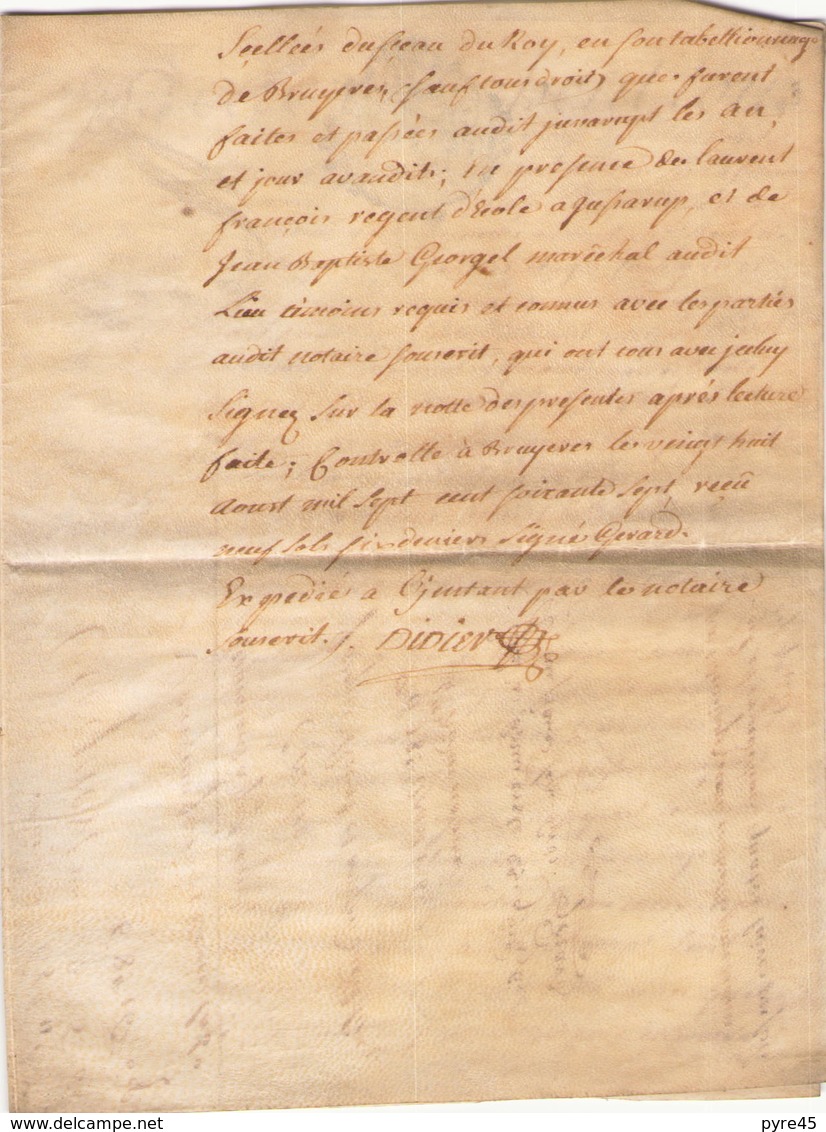 ACTE NOTARIE SUR PEAU DE 1767 DE LORRAINE ET BAR ACTE DE VENTE - Manuscrits