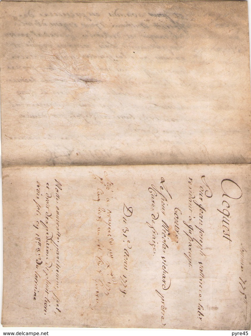 ACTE NOTARIE SUR PEAU DE 1779 DE LORRAINE ET BAR ACTE DE VENTE - Manuscritos