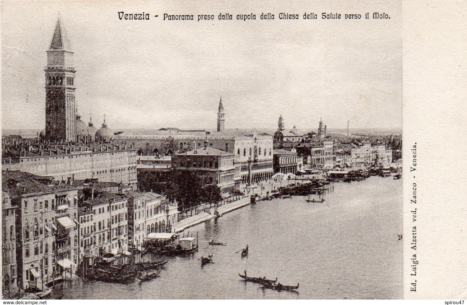CPA VENEZIA - PANORAMA PRESO DALLA CUPOLA DELLA CHIESA DELLA SALUTE VERSO IL MOLO - Venezia (Venice)