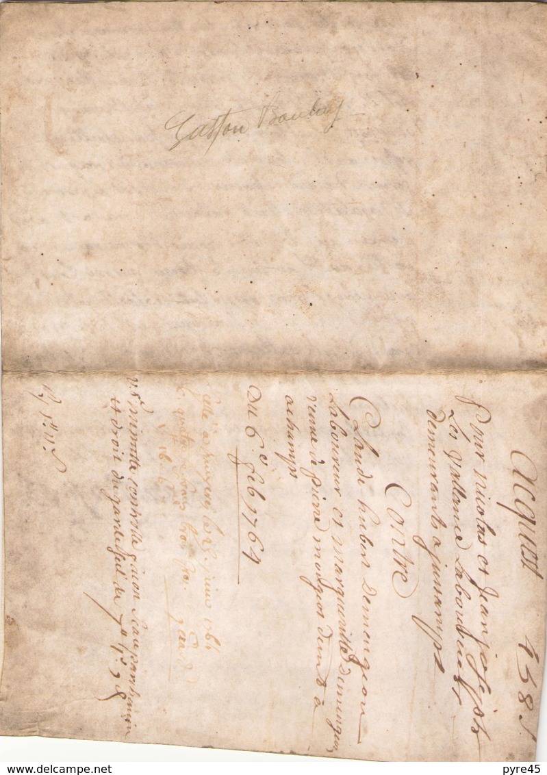 ACTE NOTARIE SUR PEAU DE 1764 DE LORRAINE ET BAR - Manuscritos