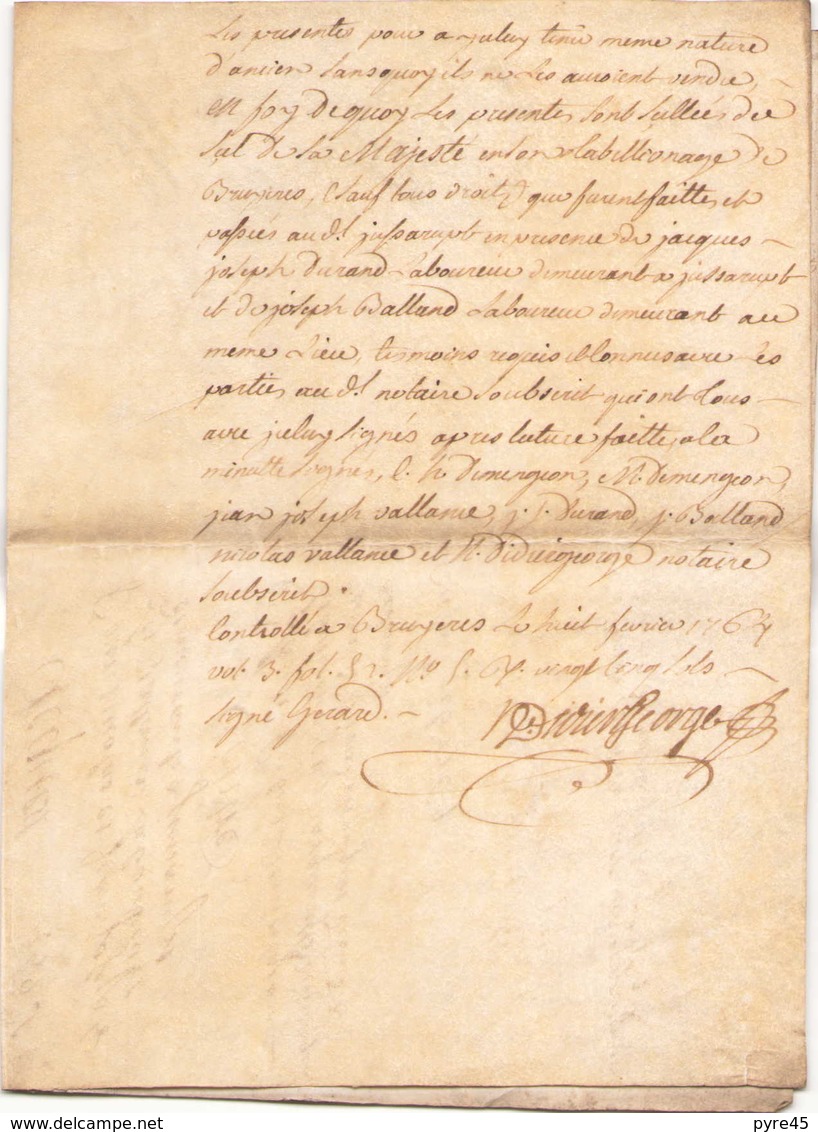 ACTE NOTARIE SUR PEAU DE 1764 DE LORRAINE ET BAR - Manuscritos