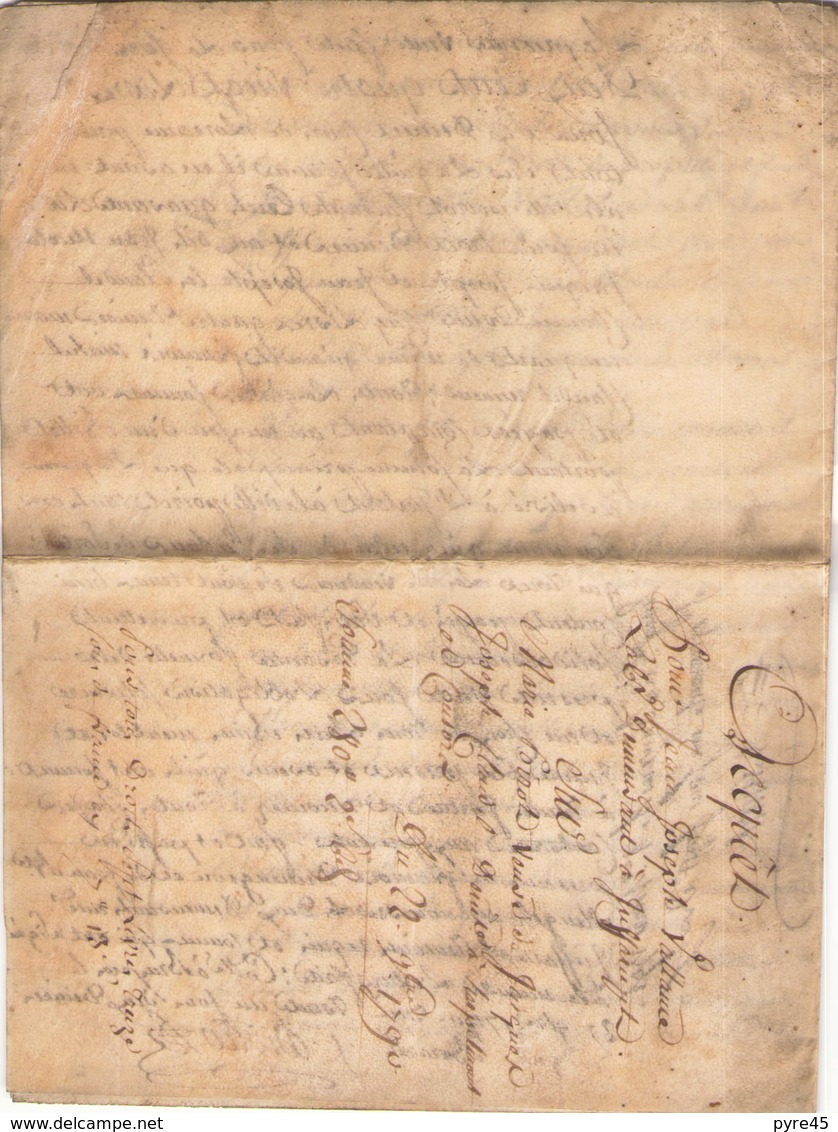 ACTE NOTARIE SUR PEAU DE 1790 DE LORRAINE ET BAR - Manuscripten