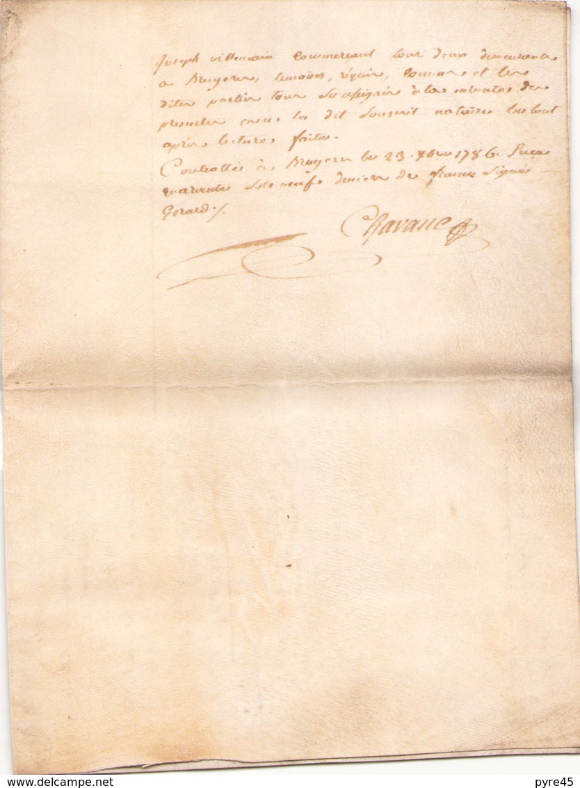 ACTE NOTARIE SUR PEAU DE 1790 DE LORRAINE ET BAR - Manuscrits